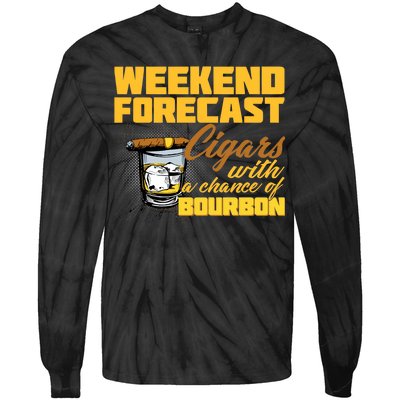 Weekend Forcast Cigars and Bourbon Tie-Dye Long Sleeve Shirt