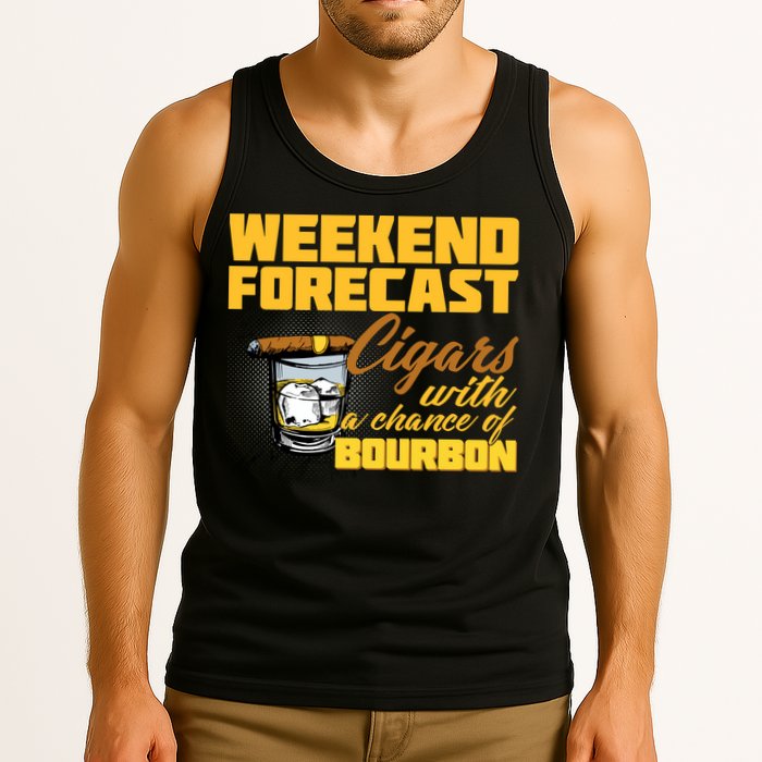 Weekend Forcast Cigars and Bourbon Tank Top