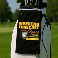 Weekend Forcast Cigars and Bourbon Golf Towel