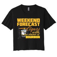 Weekend Forcast Cigars and Bourbon Women's Crop Top Tee