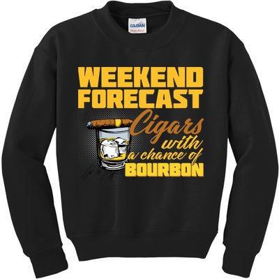 Weekend Forcast Cigars and Bourbon Kids Sweatshirt