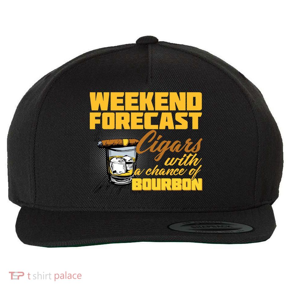 Weekend Forcast Cigars and Bourbon Wool Snapback Cap