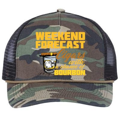 Weekend Forcast Cigars and Bourbon Retro Rope Trucker Hat Cap