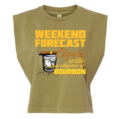 Weekend Forcast Cigars and Bourbon Garment-Dyed Women's Muscle Tee