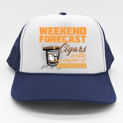 Weekend Forcast Cigars and Bourbon Trucker Hat