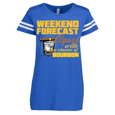 Weekend Forcast Cigars and Bourbon Enza Ladies Jersey Football T-Shirt