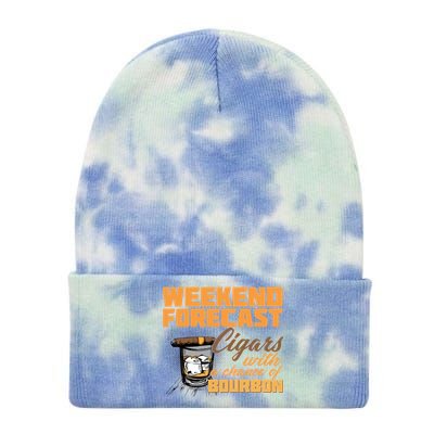 Weekend Forcast Cigars and Bourbon Tie Dye 12in Knit Beanie