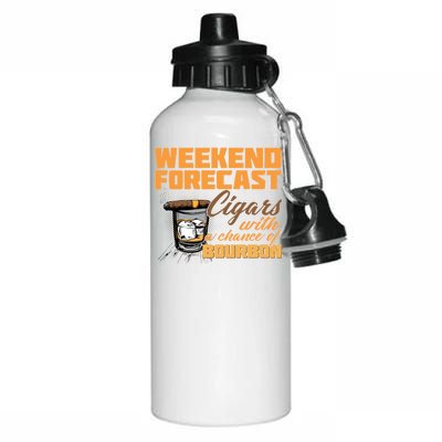 Weekend Forcast Cigars and Bourbon Aluminum Water Bottle