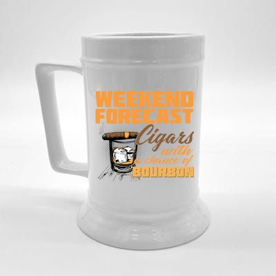 Weekend Forcast Cigars and Bourbon Beer Stein