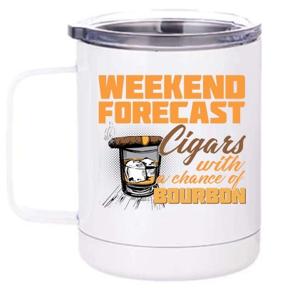 Weekend Forcast Cigars and Bourbon 12 oz Stainless Steel Tumbler Cup