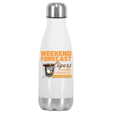 Weekend Forcast Cigars and Bourbon Stainless Steel Insulated Water Bottle