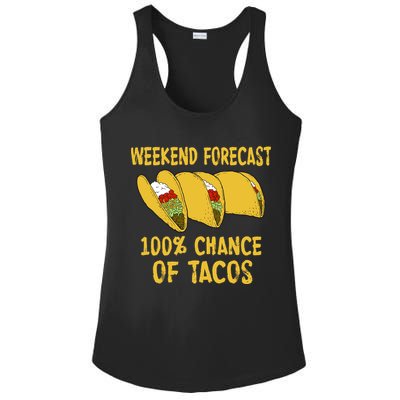 Weekend Forecast 100 Percent Chance Of Tacos Ladies PosiCharge Competitor Racerback Tank