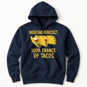 Weekend Forecast 100 Percent Chance Of Tacos Hoodie