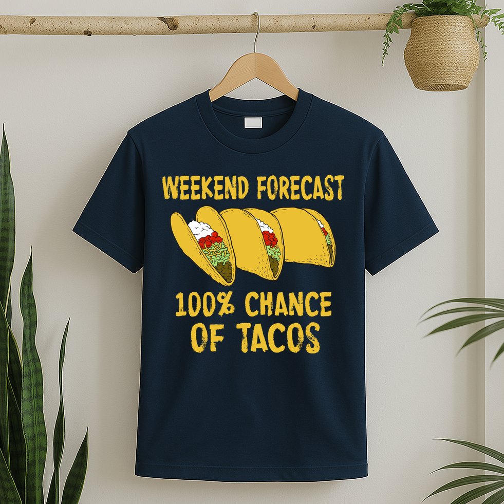 Weekend Forecast 100 Percent Chance Of Tacos T-Shirt