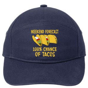 Weekend Forecast 100 Percent Chance Of Tacos 7-Panel Snapback Hat