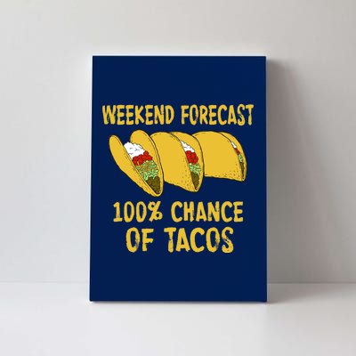 Weekend Forecast 100 Percent Chance Of Tacos Canvas