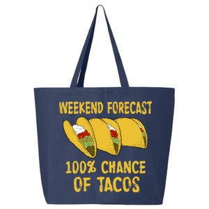 Weekend Forecast 100 Percent Chance Of Tacos 25L Jumbo Tote