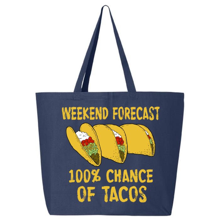 Weekend Forecast 100 Percent Chance Of Tacos 25L Jumbo Tote