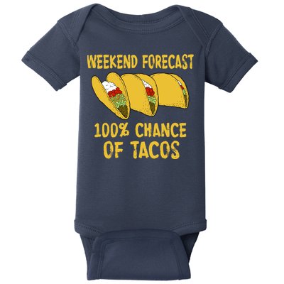 Weekend Forecast 100 Percent Chance Of Tacos Baby Bodysuit