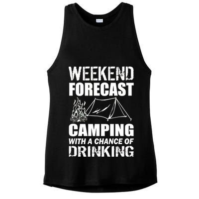 Weekend Forecast Camping With A Chance Of Drinking Ladies PosiCharge Tri-Blend Wicking Tank