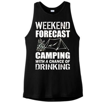 Weekend Forecast Camping With A Chance Of Drinking Ladies PosiCharge Tri-Blend Wicking Tank