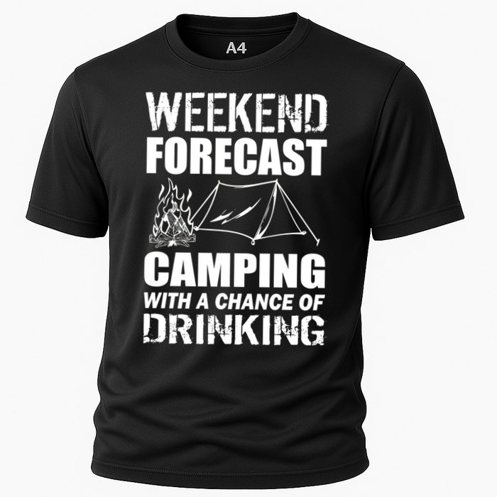 Weekend Forecast Camping With A Chance Of Drinking Performance Shirt