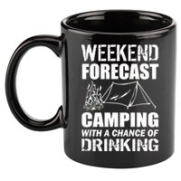 Weekend Forecast Camping With A Chance Of Drinking 11oz C Handle Ceramic Mug