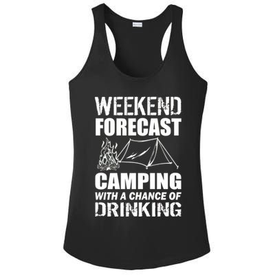 Weekend Forecast Camping With A Chance Of Drinking Ladies PosiCharge Competitor Racerback Tank