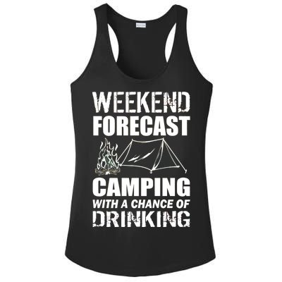 Weekend Forecast Camping With A Chance Of Drinking Ladies PosiCharge Competitor Racerback Tank