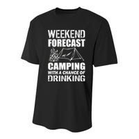 Weekend Forecast Camping With A Chance Of Drinking Youth Performance Sprint T-Shirt