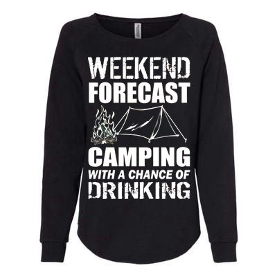 Weekend Forecast Camping With A Chance Of Drinking Womens California Wash Sweatshirt