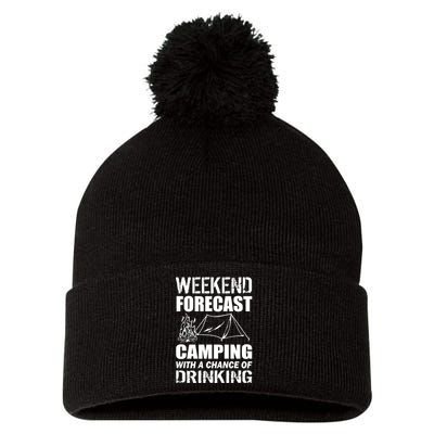 Weekend Forecast Camping With A Chance Of Drinking Pom Pom 12in Knit Beanie