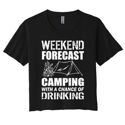 Weekend Forecast Camping With A Chance Of Drinking Crop Top