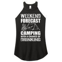 Weekend Forecast Camping With A Chance Of Drinking Women's Perfect Tri Rocker Tank