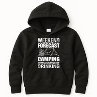 Weekend Forecast Camping With A Chance Of Drinking Kids Hoodie