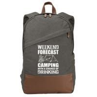Weekend Forecast Camping With A Chance Of Drinking Cotton Canvas Backpack