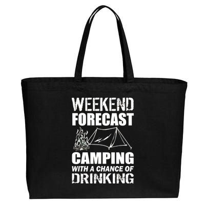 Weekend Forecast Camping With A Chance Of Drinking Cotton Canvas Jumbo Tote