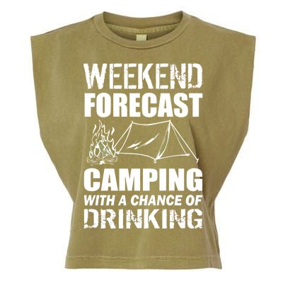 Weekend Forecast Camping With A Chance Of Drinking Garment-Dyed Women's Muscle Tee