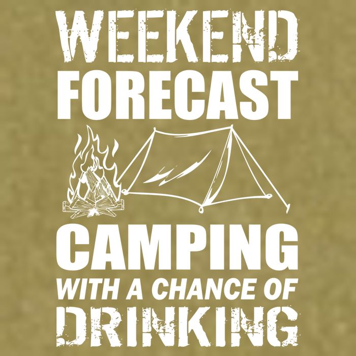 Weekend Forecast Camping With A Chance Of Drinking Garment-Dyed Women's Muscle Tee