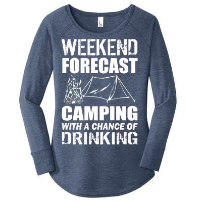 Weekend Forecast Camping With A Chance Of Drinking Women's Perfect Tri Tunic Long Sleeve Shirt