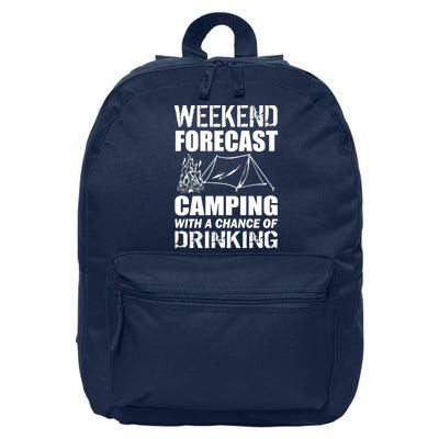 Weekend Forecast Camping With A Chance Of Drinking 16 in Basic Backpack