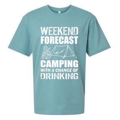Weekend Forecast Camping With A Chance Of Drinking Sueded Cloud Jersey T-Shirt