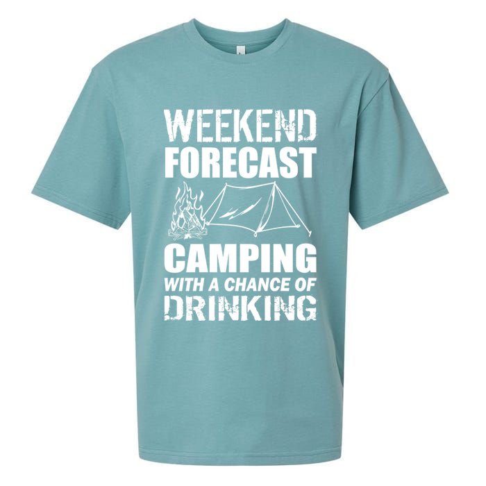 Weekend Forecast Camping With A Chance Of Drinking Sueded Cloud Jersey T-Shirt