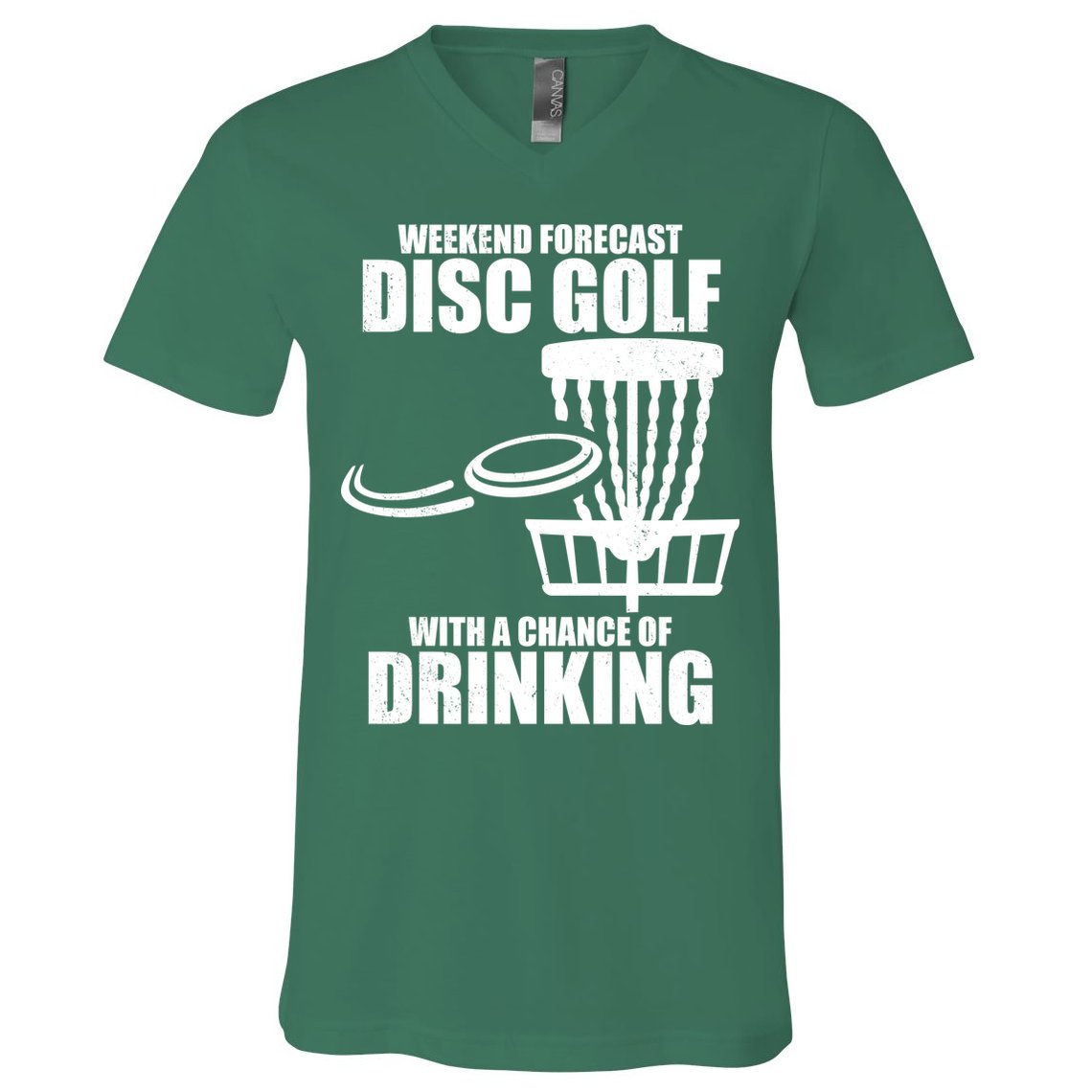 Weekend Forecast Disc Golf Chance Of Drinking V-Neck T-Shirt