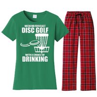 Weekend Forecast Disc Golf Chance Of Drinking Women's Flannel Pajama Set