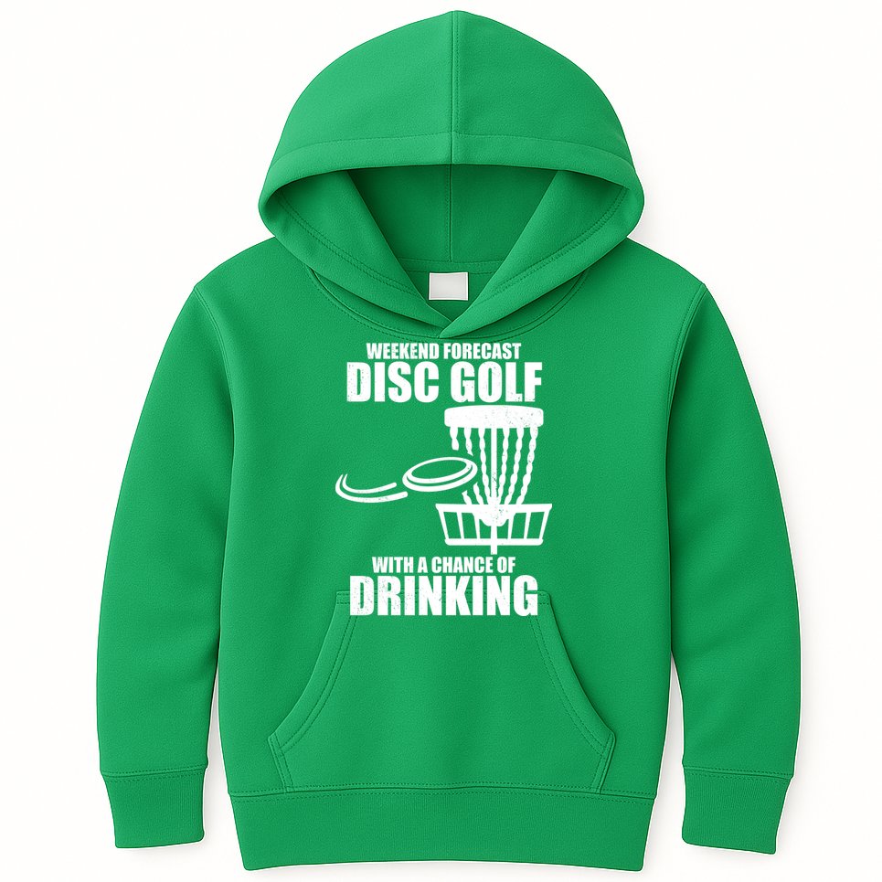 Weekend Forecast Disc Golf Chance Of Drinking Kids Hoodie