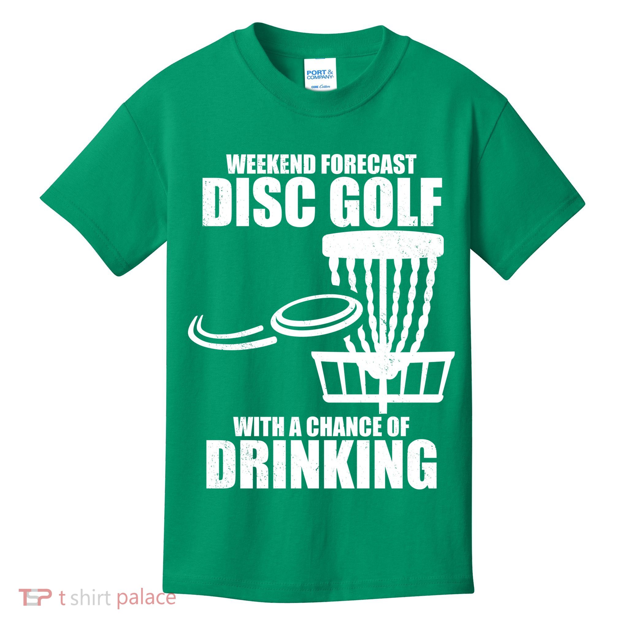 Weekend Forecast Disc Golf Chance Of Drinking Kids T-Shirt