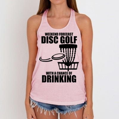 Weekend Forecast Disc Golf Chance Of Drinking Women's Knotted Racerback Tank