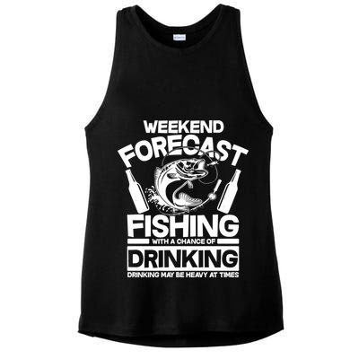 Weekend Forecast Fishing And Drinking Ladies PosiCharge Tri-Blend Wicking Tank