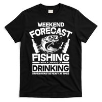 Weekend Forecast Fishing And Drinking T-Shirt